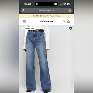 Women's Blue Jeans with Studded Detail